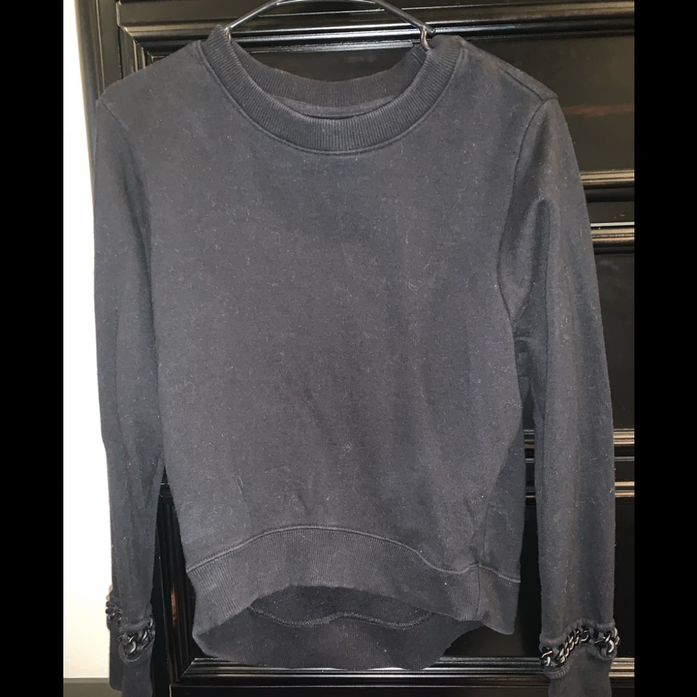 AllSaints Hi-lo Sweatshirt w/ Chain Wrist Detail